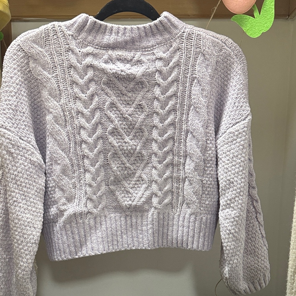 Hippie Rose Light Purple Cable Knit Sweater